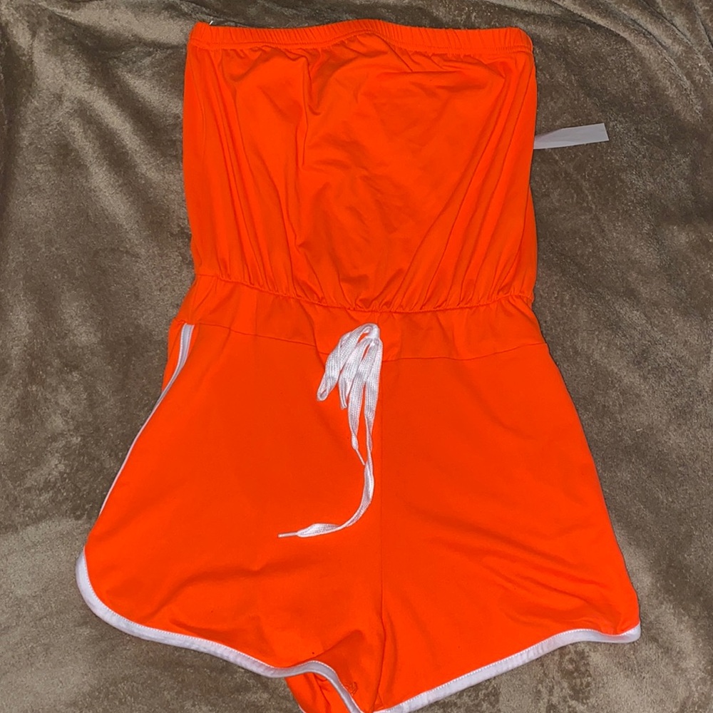 Justify Orange Sports-styled Romper